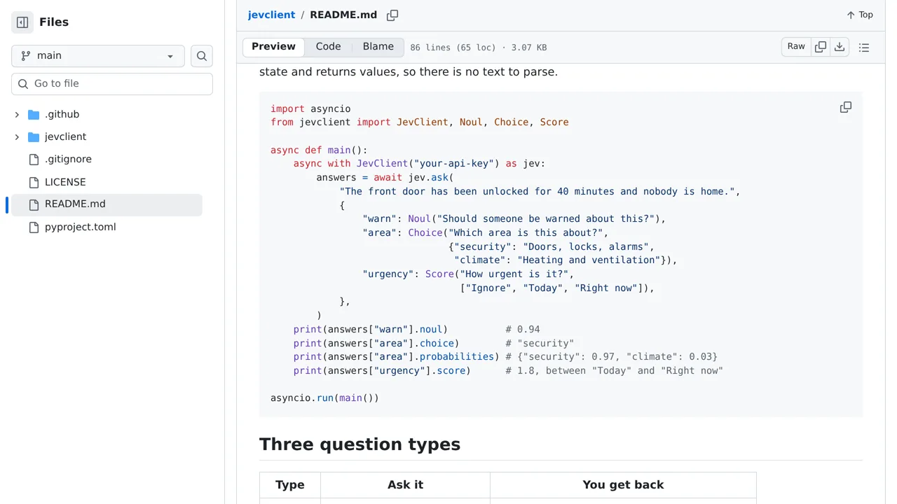 Source screenshot of jevclient