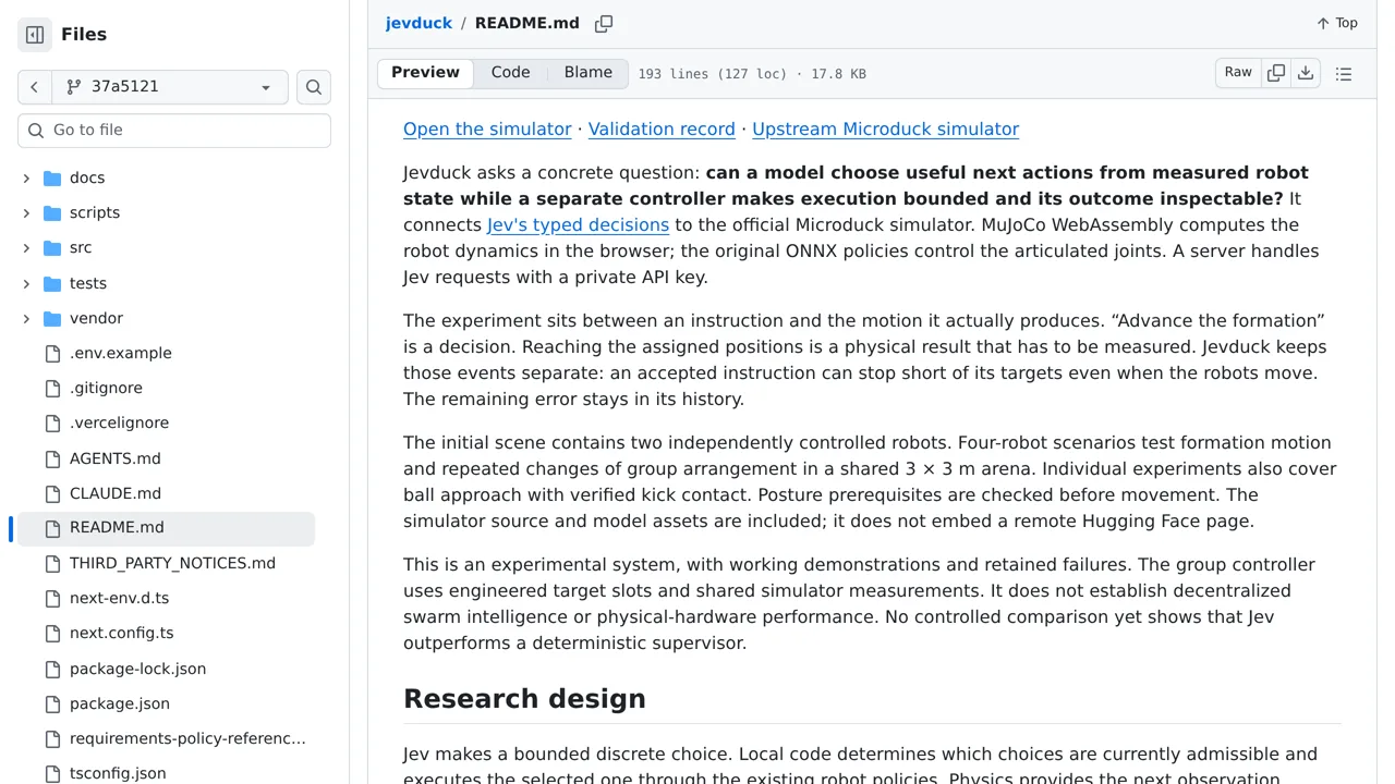 Source screenshot of Jevduck