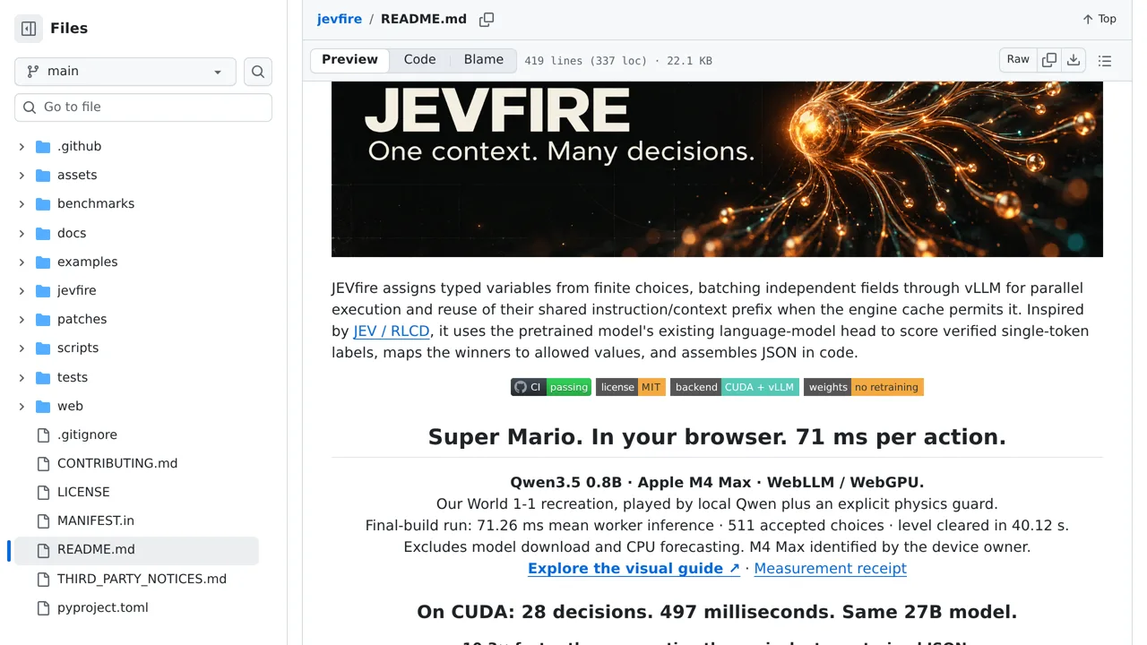 Source screenshot of jevfire