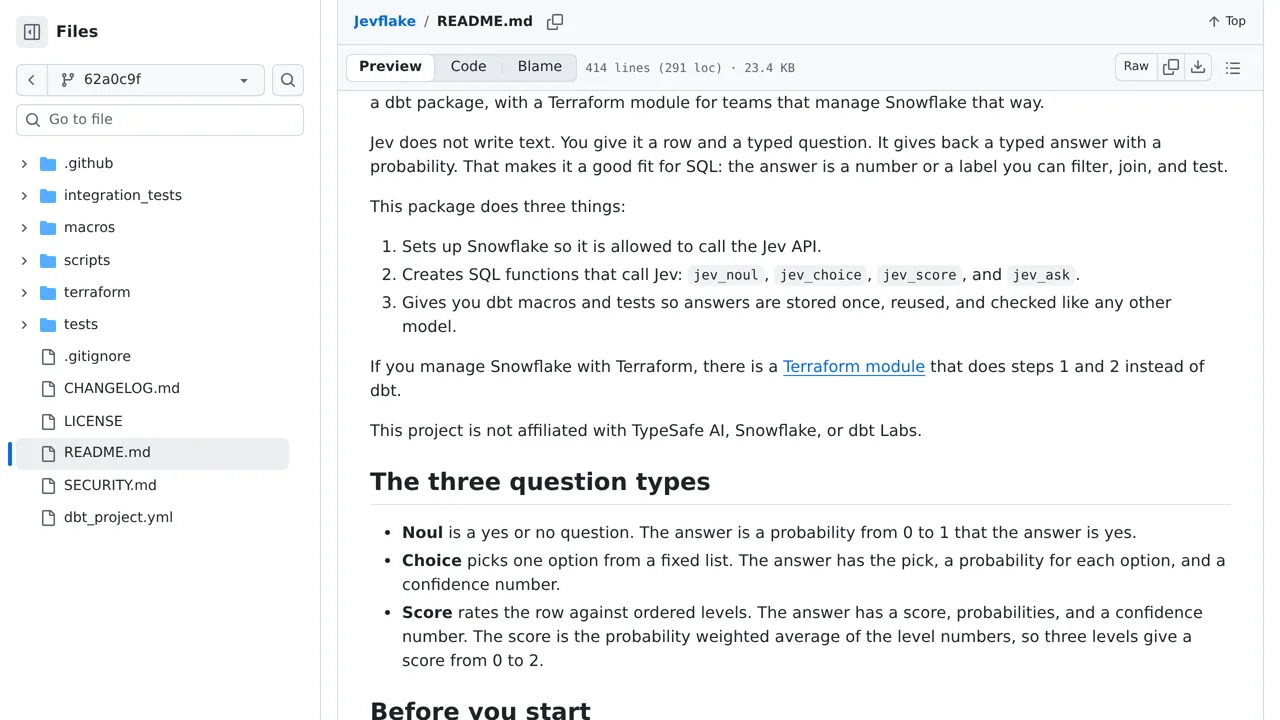 Source screenshot of Jevflake