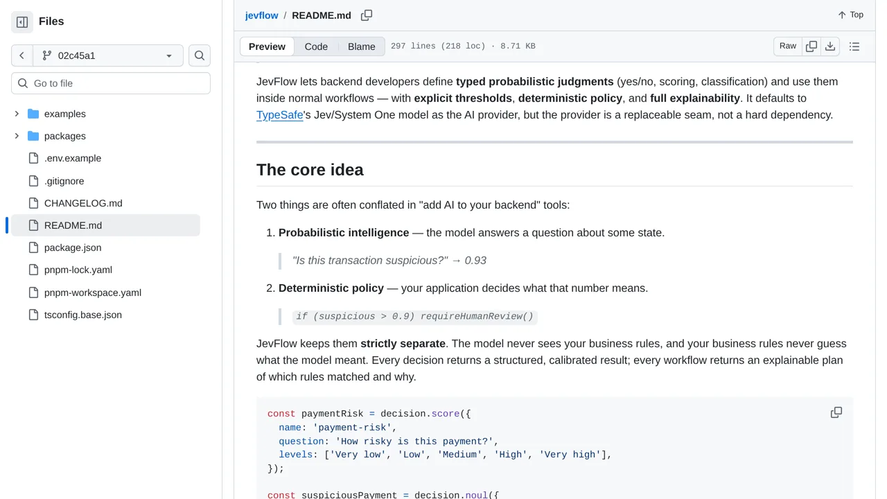 Source screenshot of jevflow