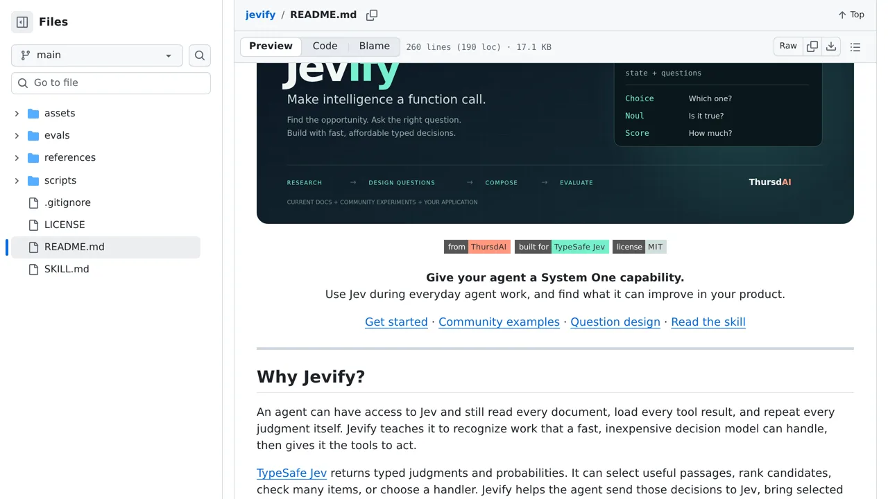 Source screenshot of jevify