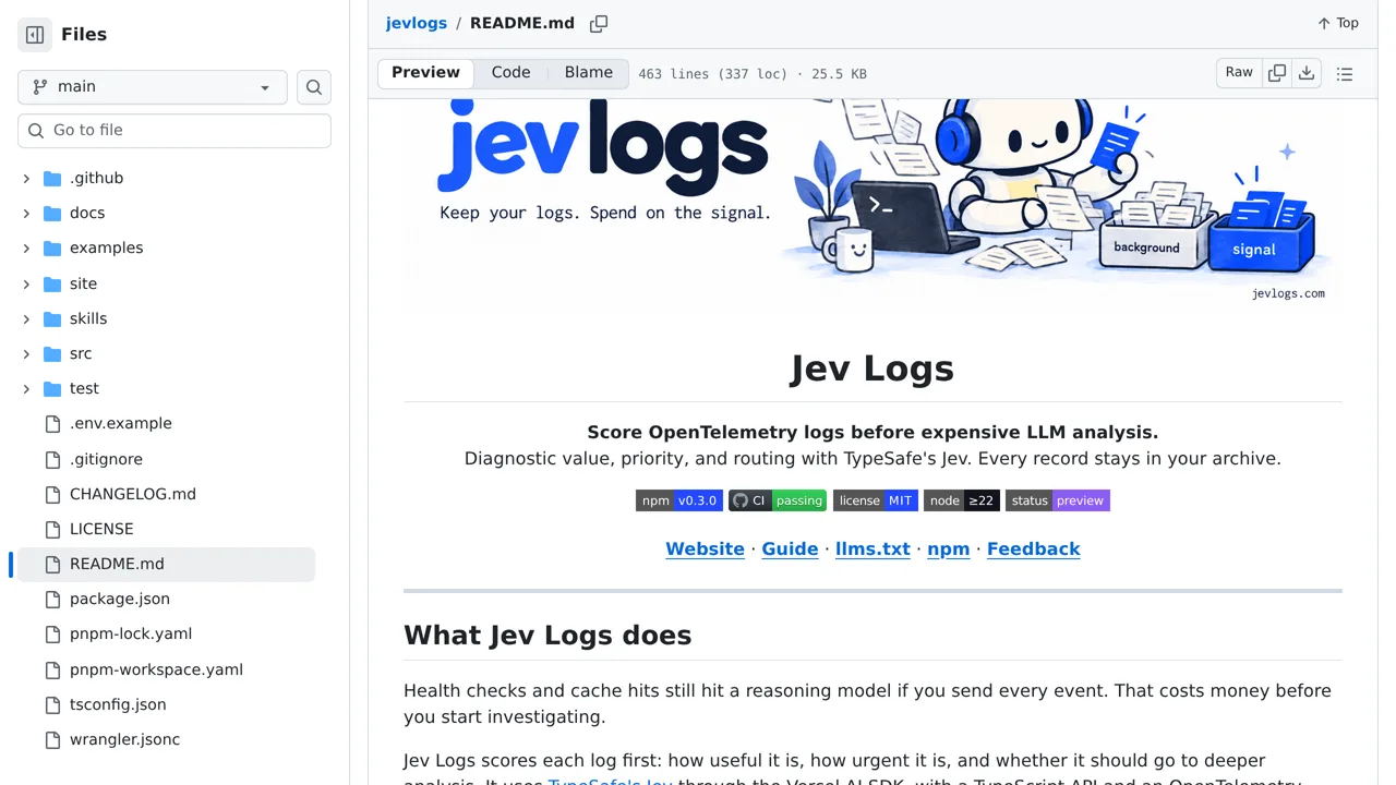 Source screenshot of jevlogs
