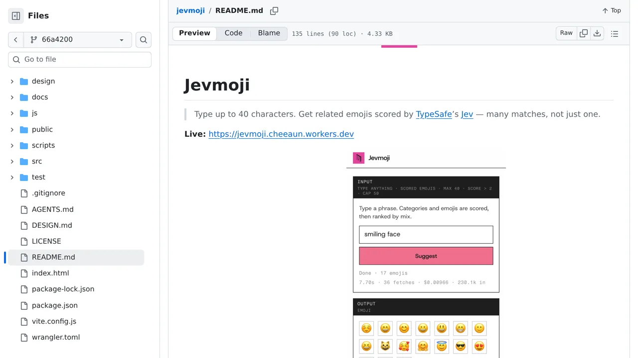 Source screenshot of Jevmoji