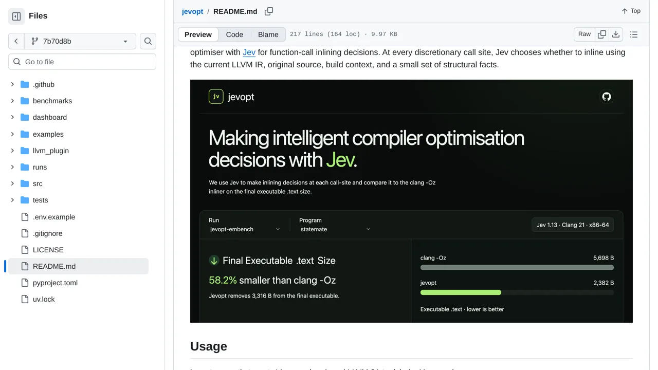 Source screenshot of Jevopt