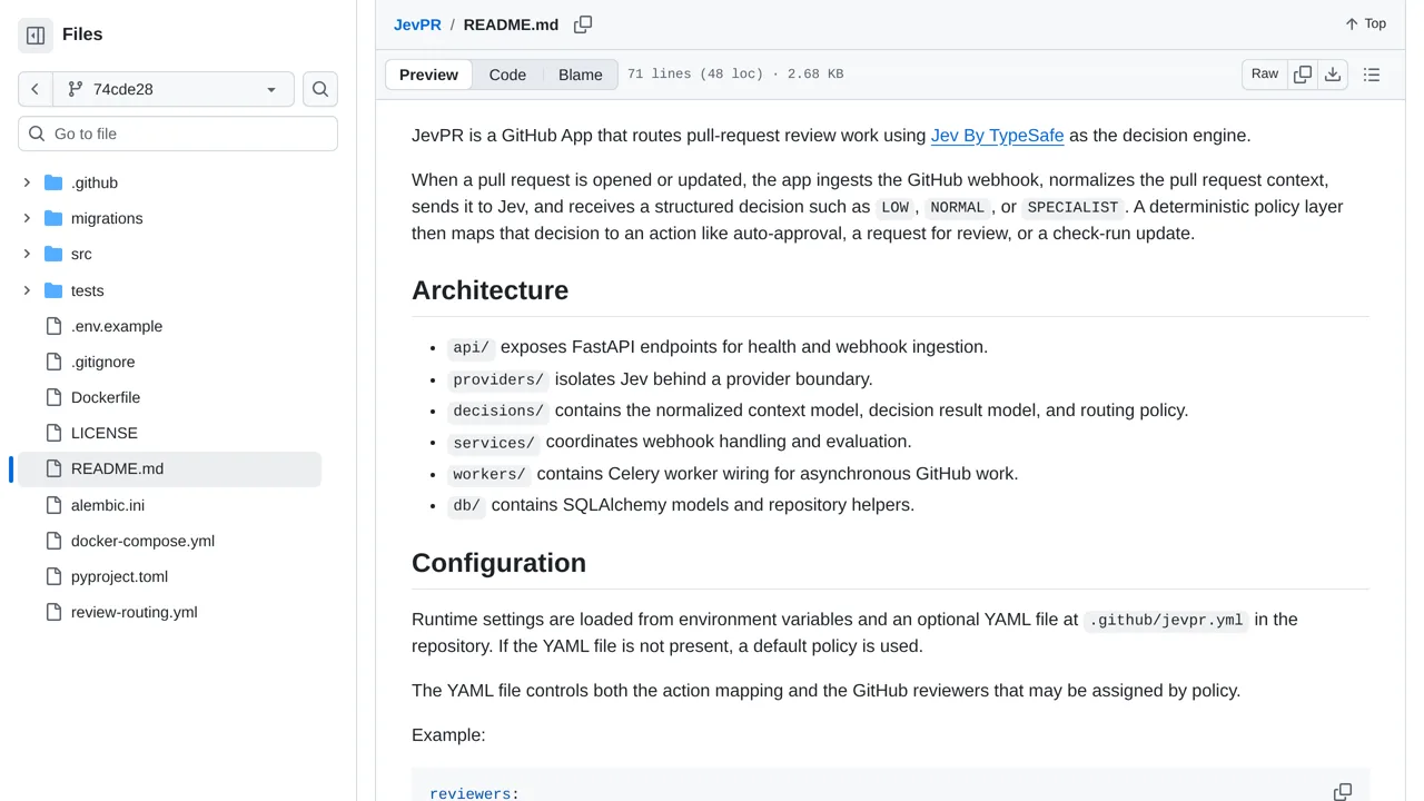 Source screenshot of JevPR