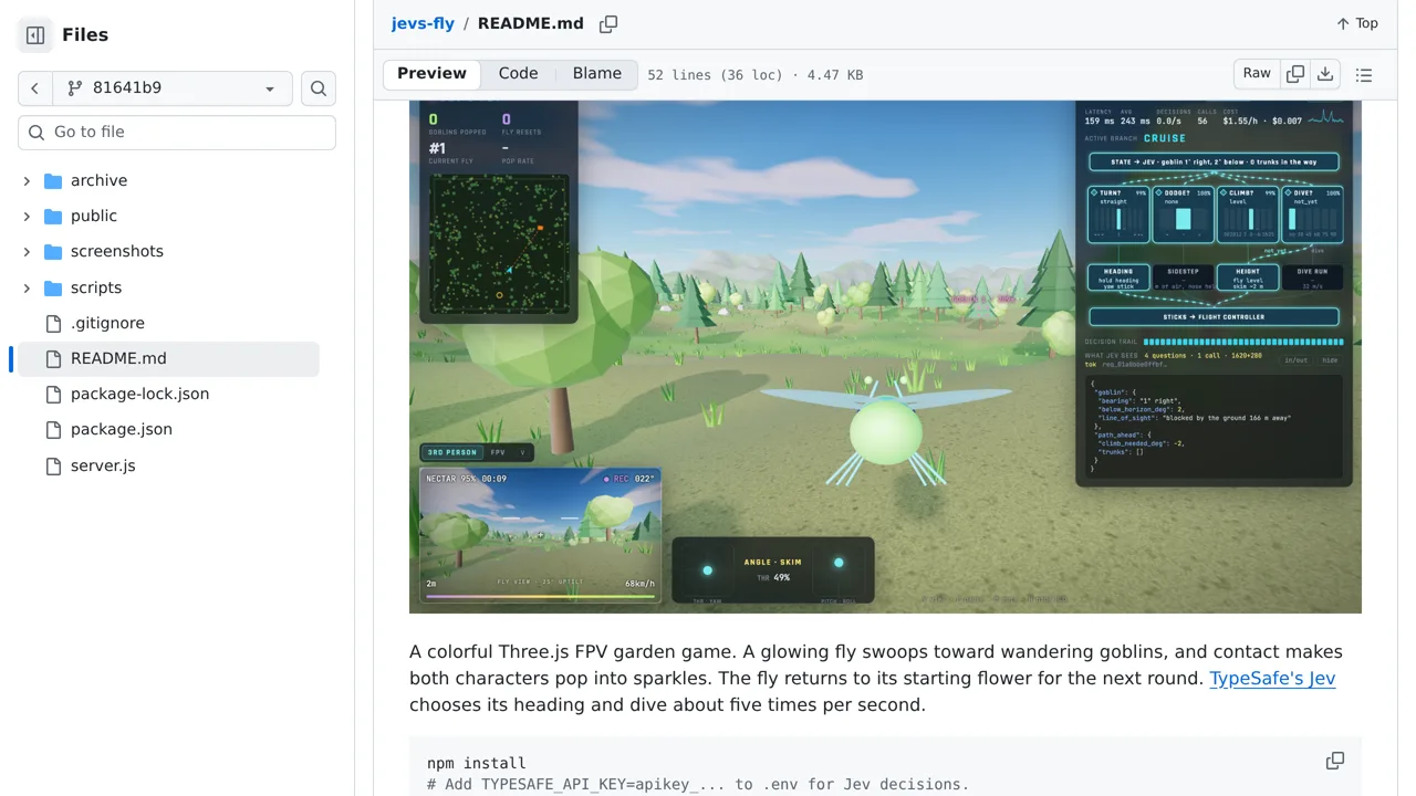 Source screenshot of jevs-fly