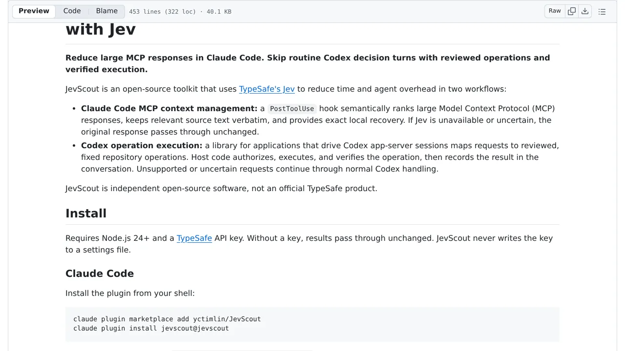 Source screenshot of JevScout