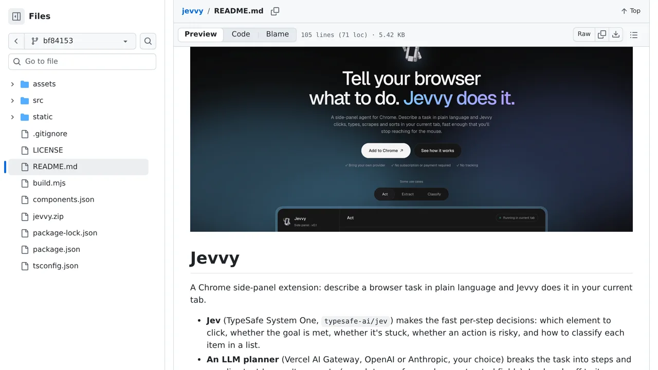 Source screenshot of Jevvy