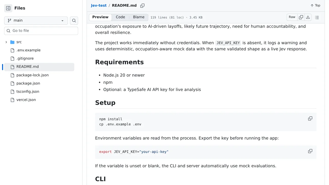 Source screenshot of Job Risk Analyzer