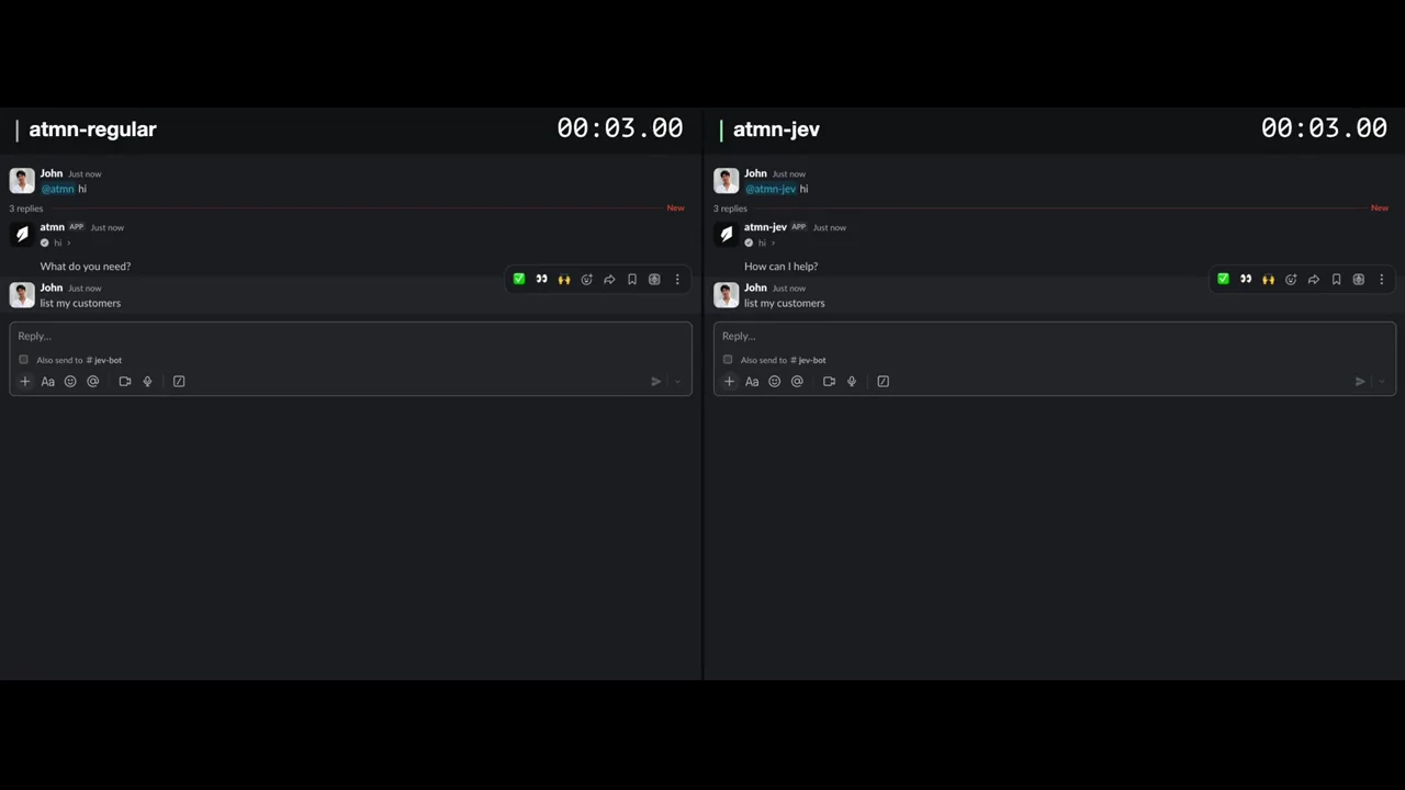 Recorded frame of Faster Slack agent