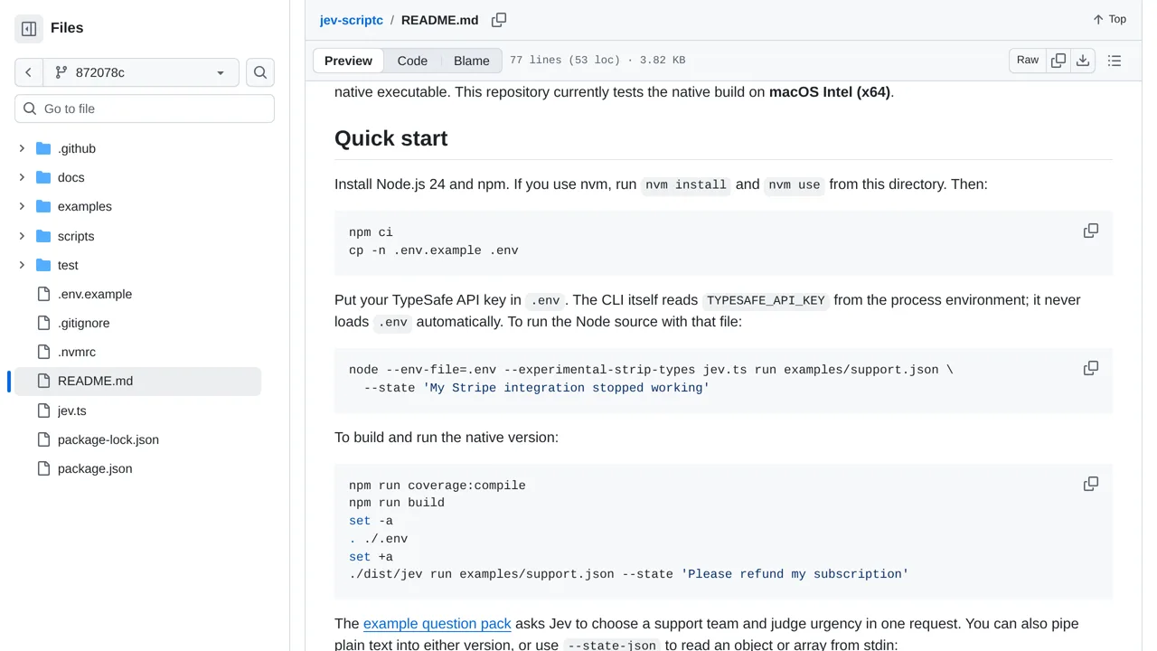 Source screenshot of Jev + ScriptC