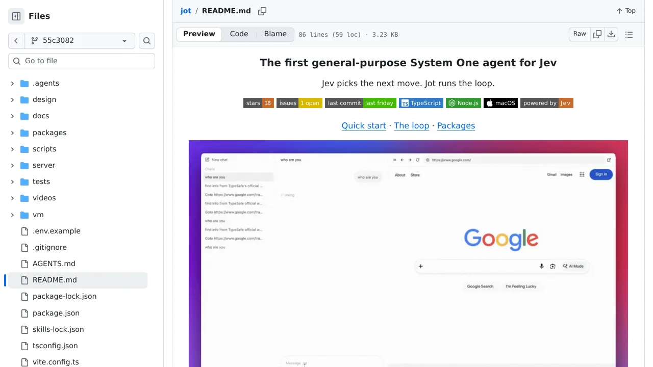 Source screenshot of Jot