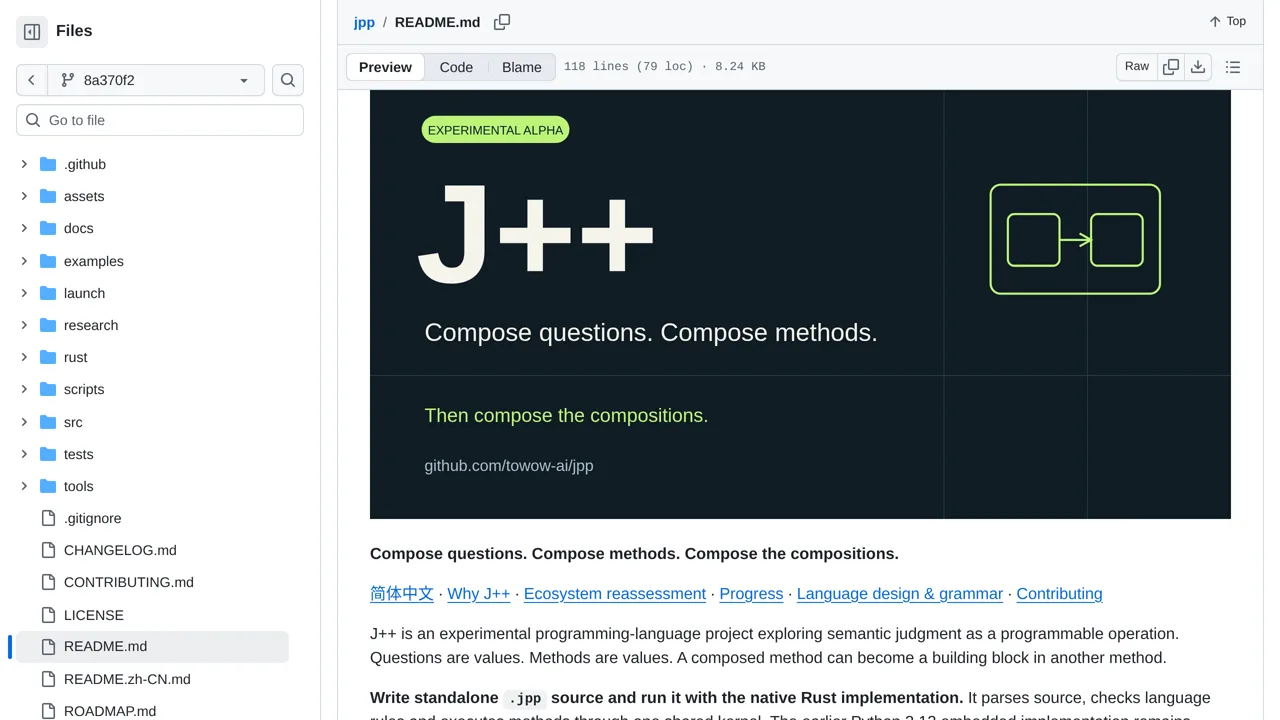 Source screenshot of J++