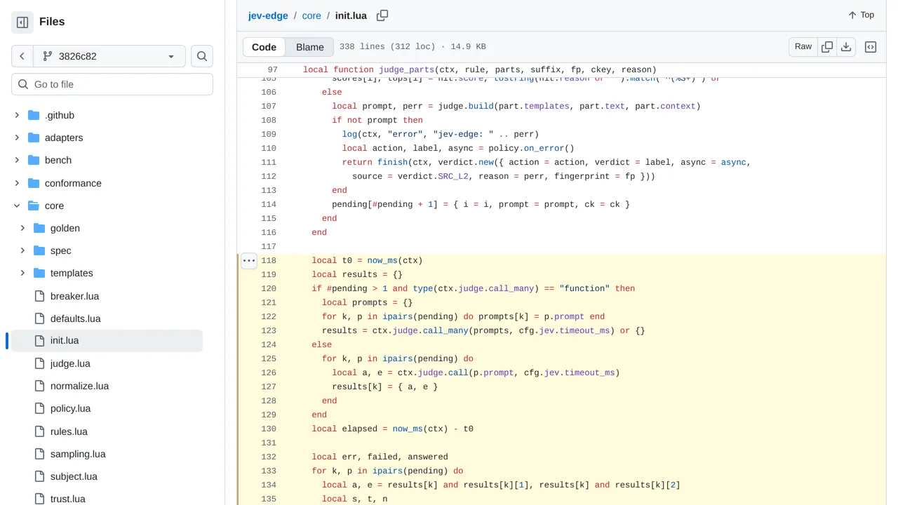 Source screenshot of jev-edge