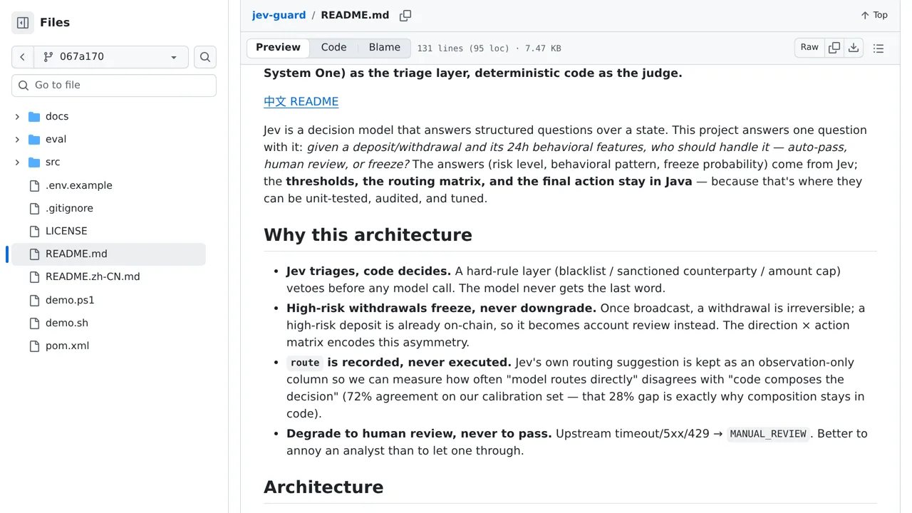 Source screenshot of jev-guard