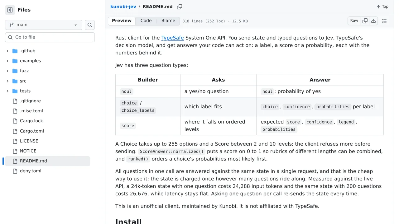 Source screenshot of kunobi-jev
