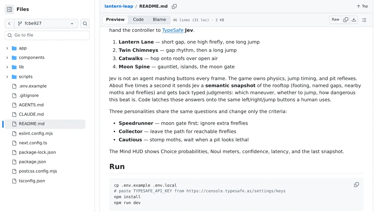 Source screenshot of Lantern Leap