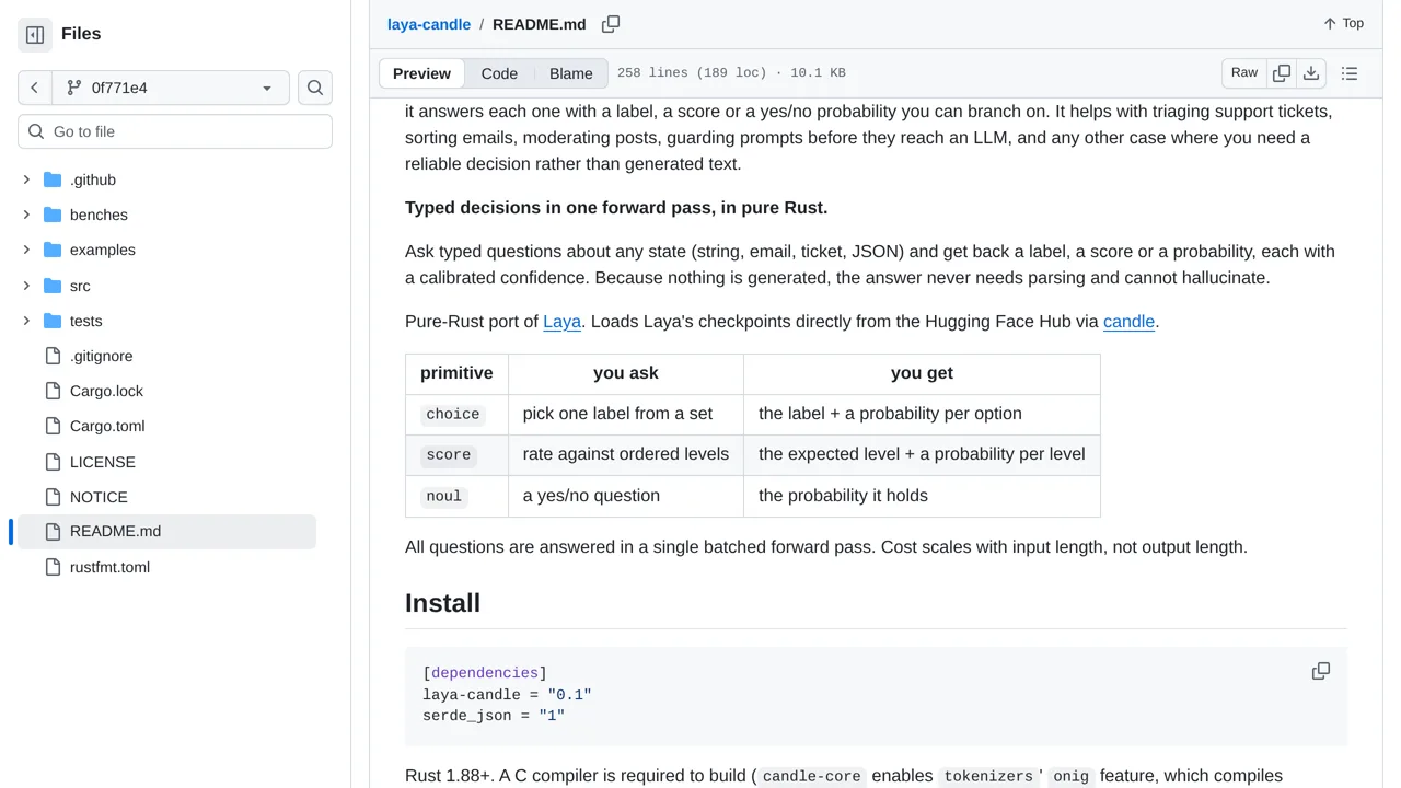 Source screenshot of laya-candle