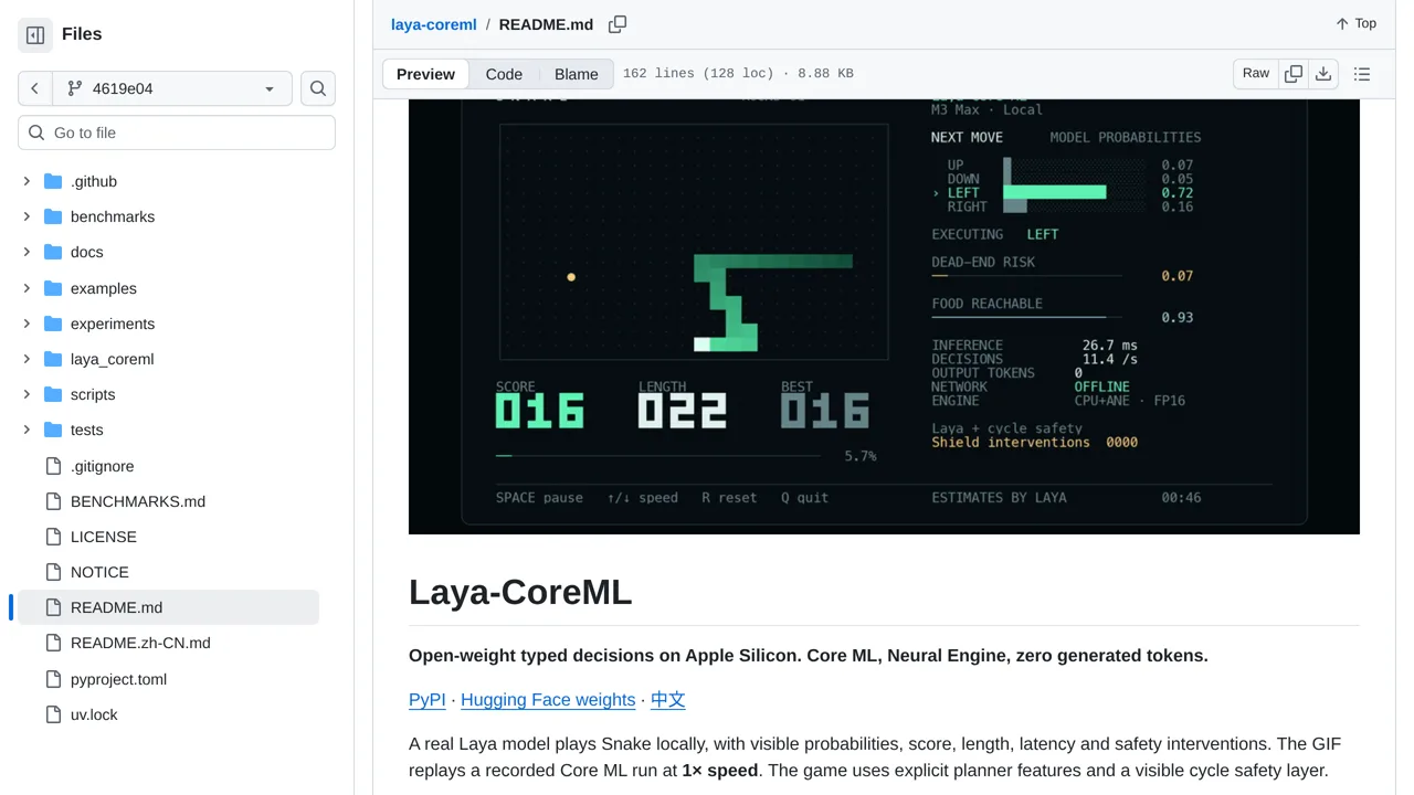 Source screenshot of Laya-CoreML