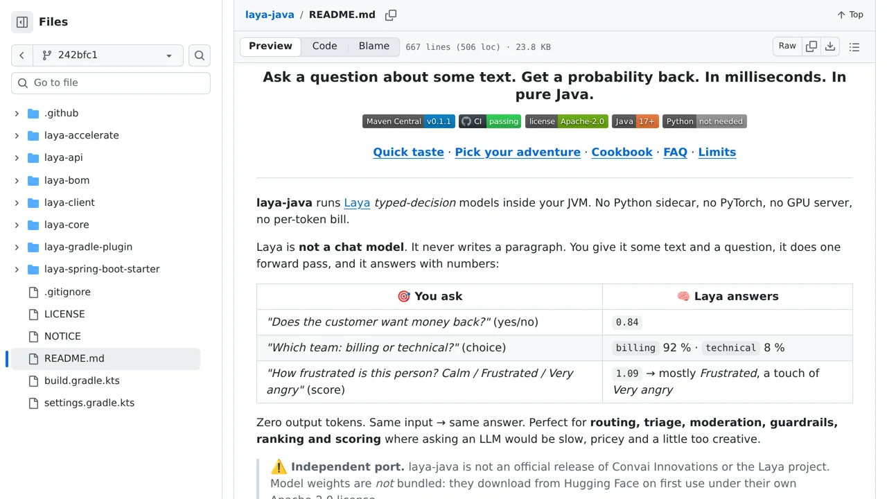 Source screenshot of laya-java
