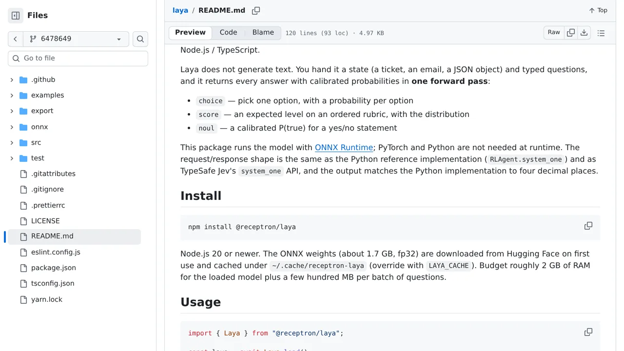 Source screenshot of Laya (Node.js)