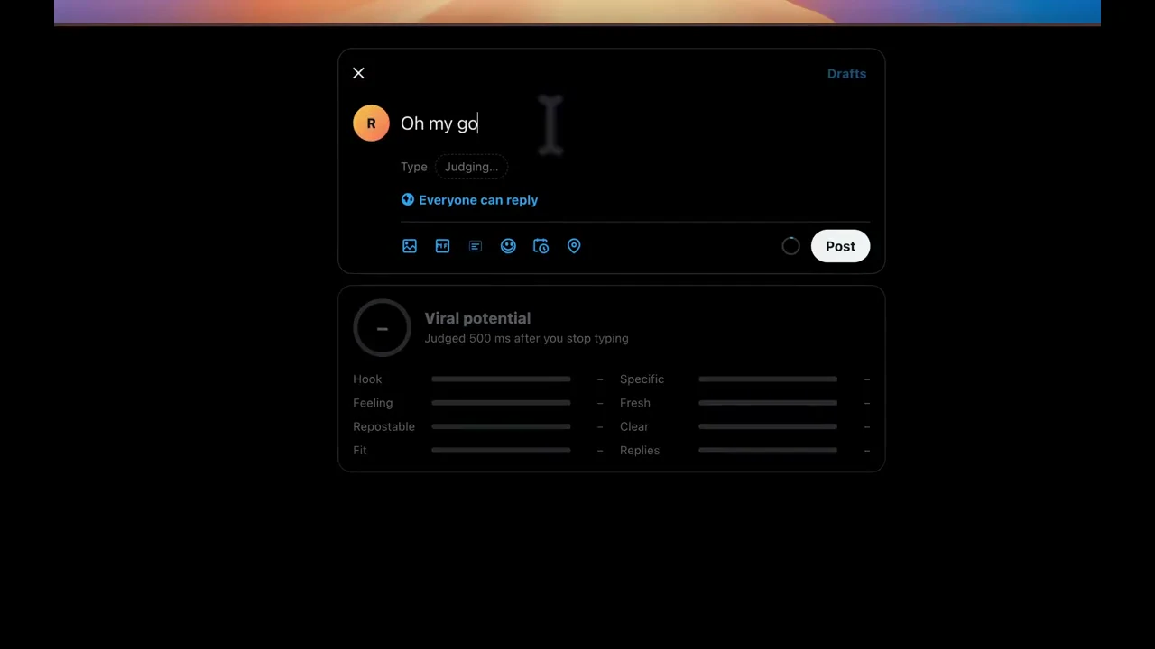 Recorded frame of Live Viral Post Analyzer