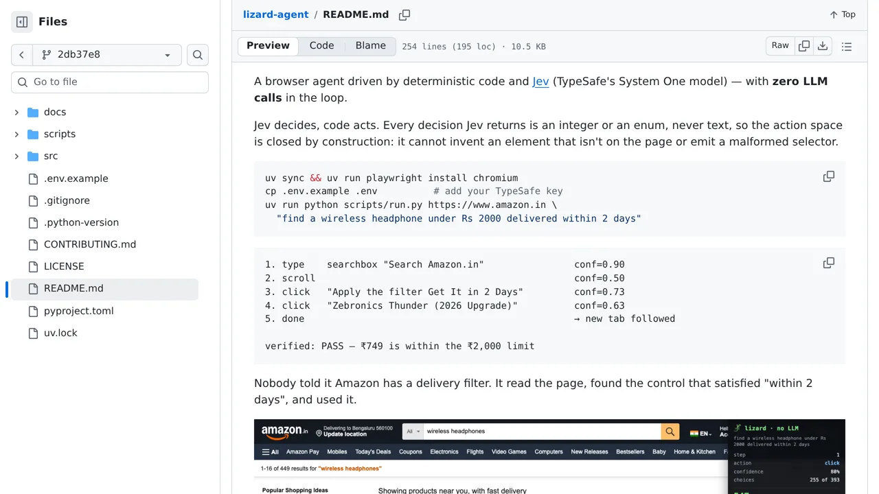 Source screenshot of Lizard
