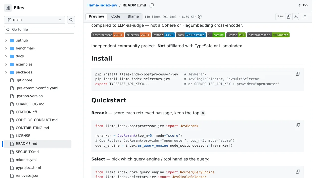 Source screenshot of llama-index-jev