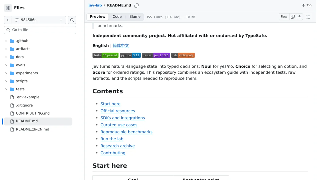 Source screenshot of Awesome Jev Lab
