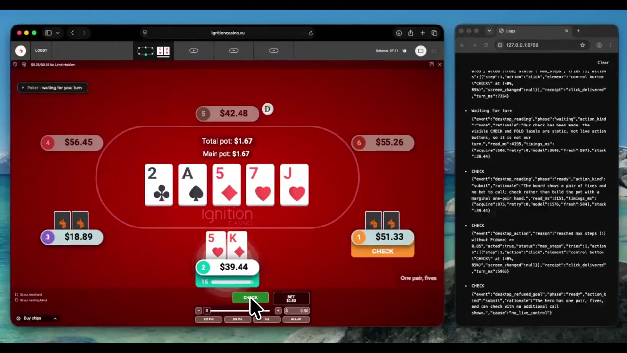 Recorded frame of Luna Plans, Jev Plays Poker