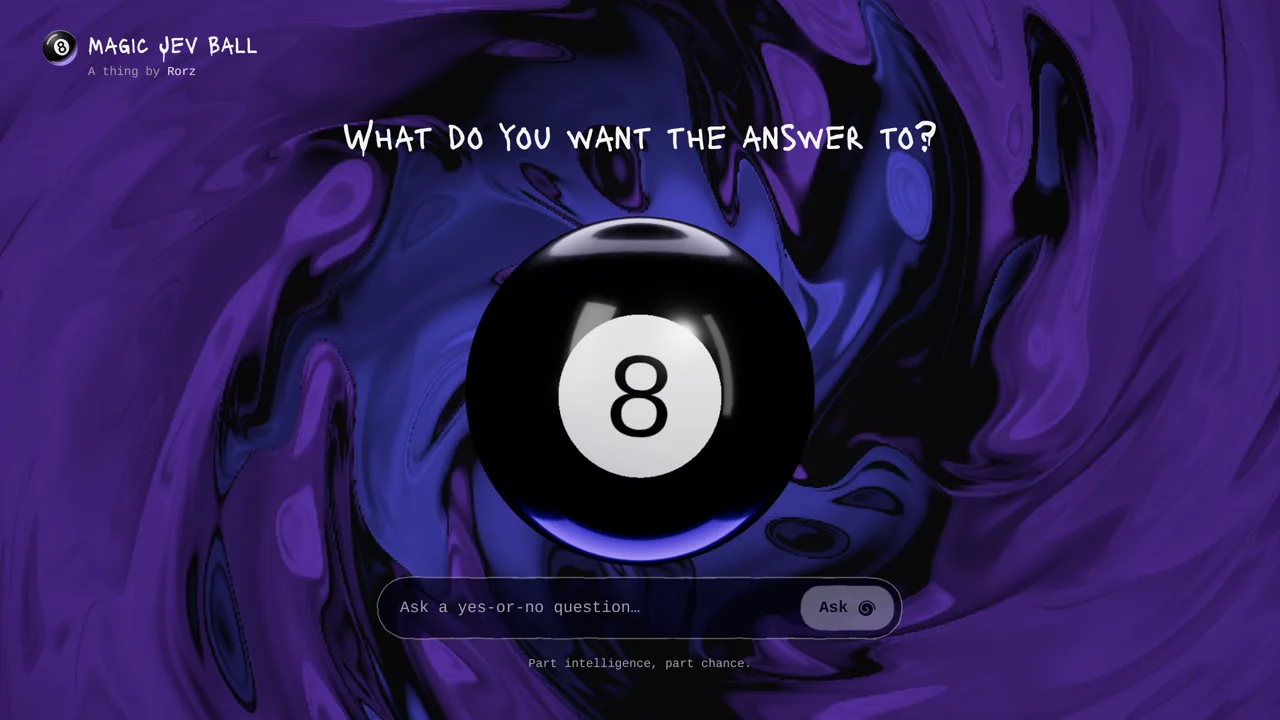 Source screenshot of Magic Jev Ball