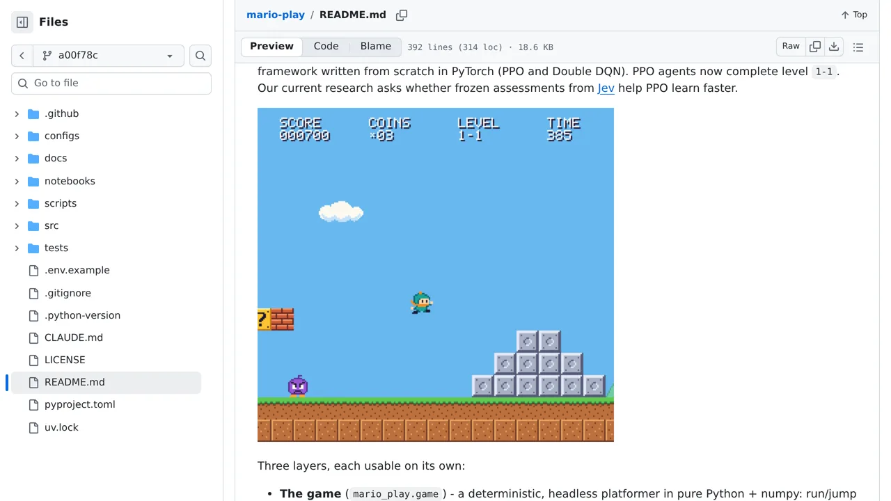 Source screenshot of mario-play