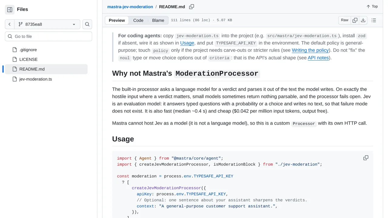 Source screenshot of mastra-jev-moderation