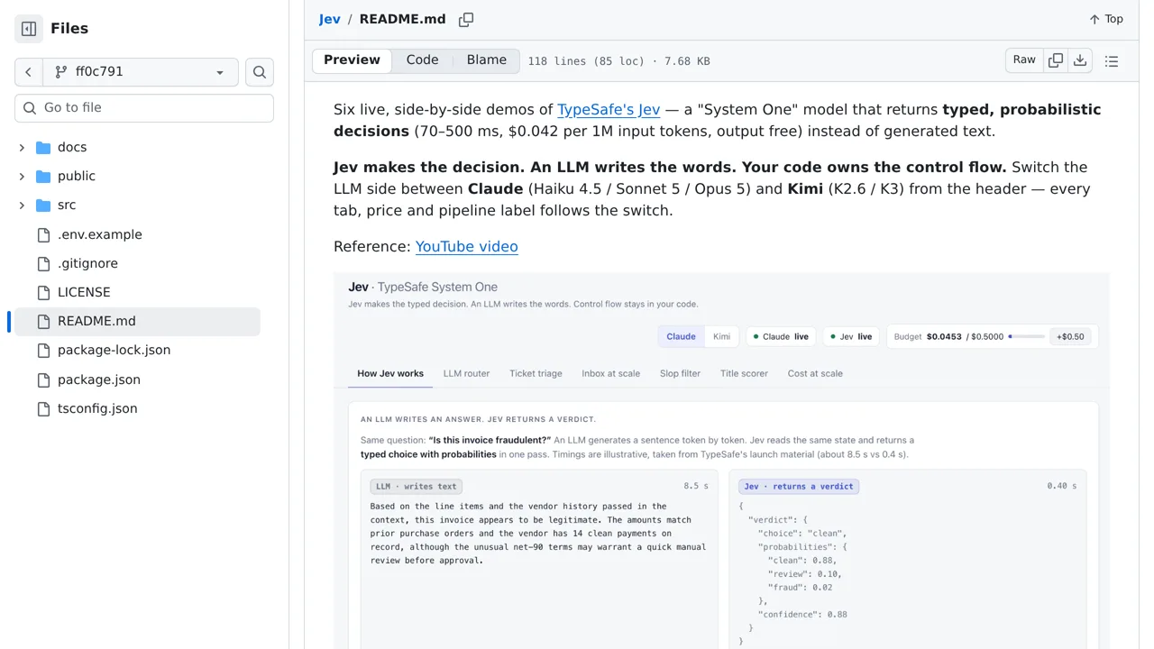 Source screenshot of Jev (mayank953)