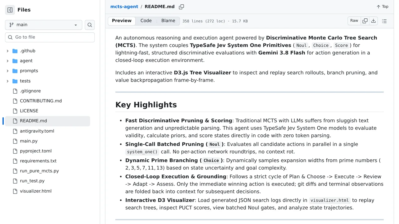Source screenshot of mcts-agent