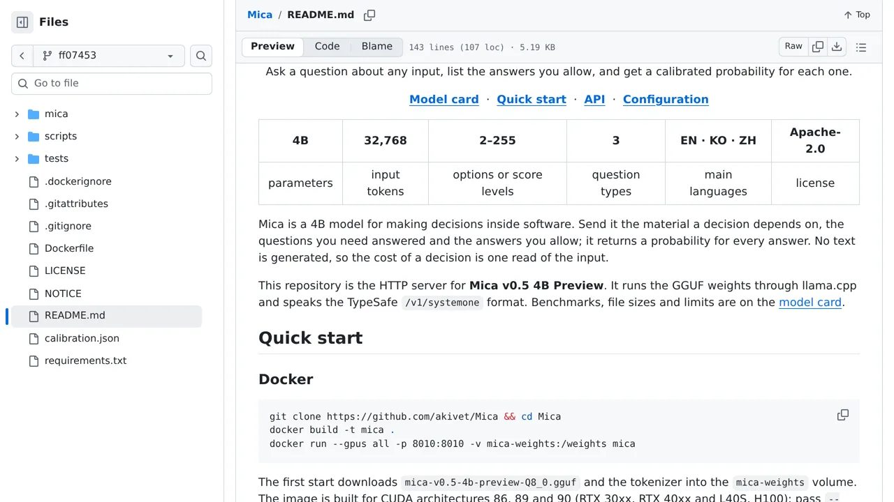 Source screenshot of Mica