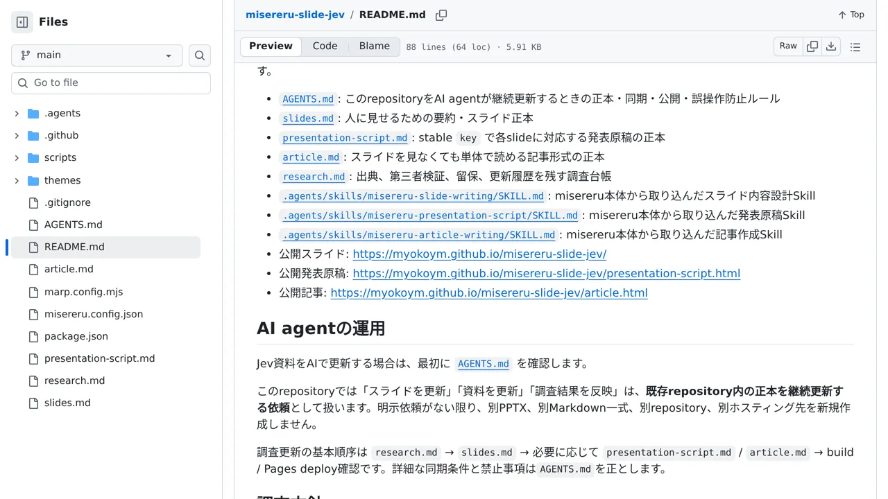 Source screenshot of misereru-slide-jev