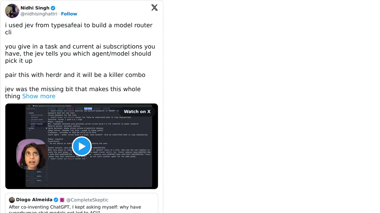 Source screenshot of Model router CLI