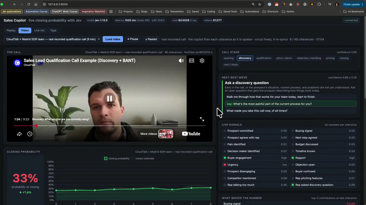 Recorded frame of Moritz’s Sales Copilot