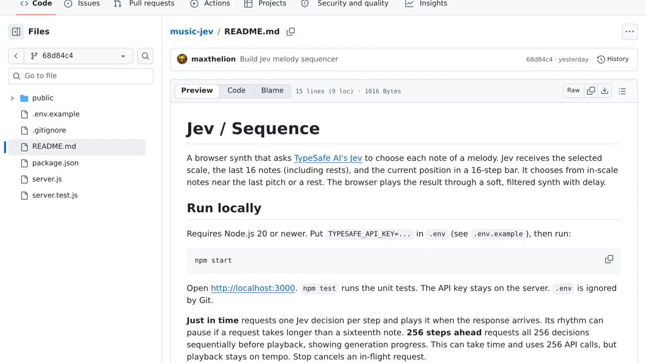 Source screenshot of Jev / Sequence