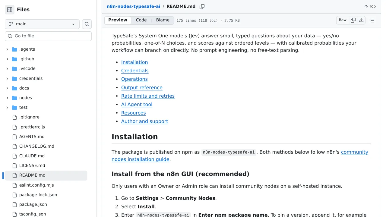 Source screenshot of n8n-nodes-typesafe-ai