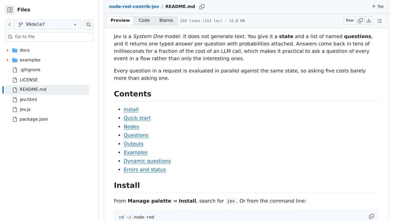 Source screenshot of @ayali/node-red-contrib-jev