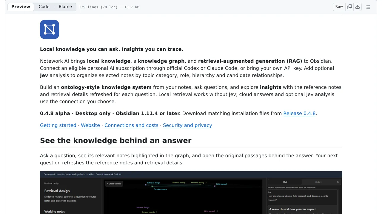 Source screenshot of Notework AI