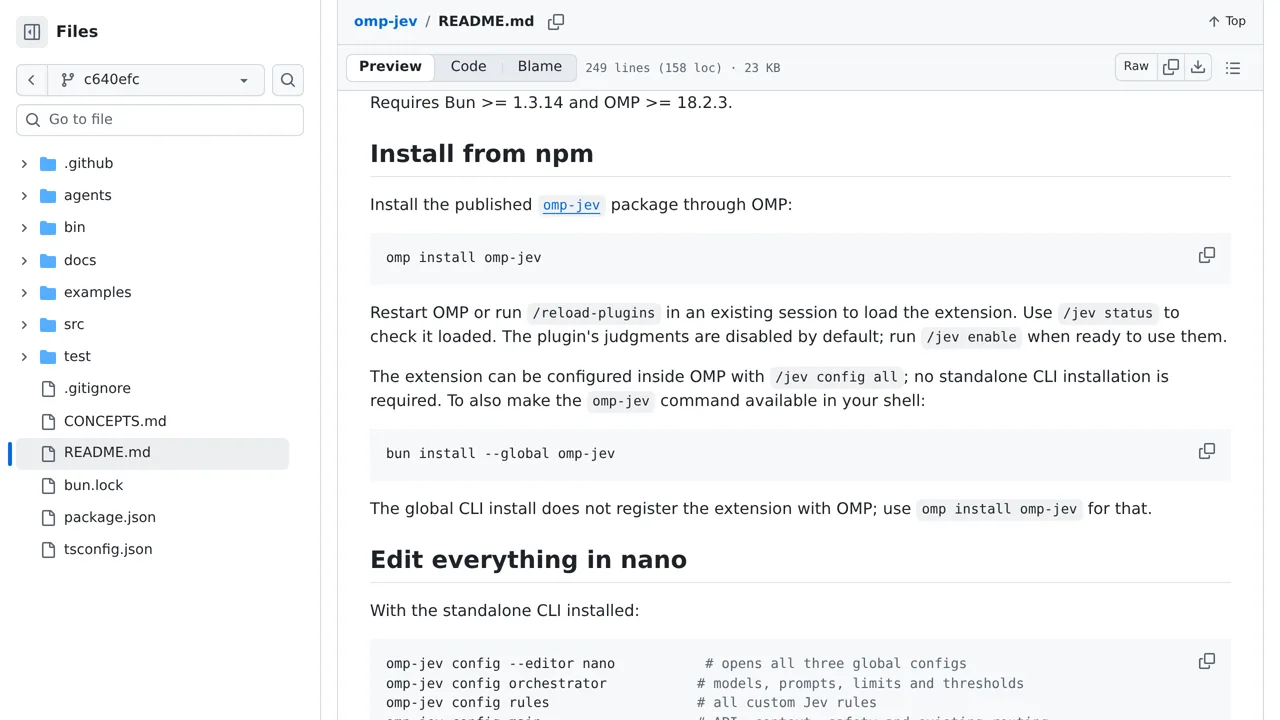 Source screenshot of omp-jev