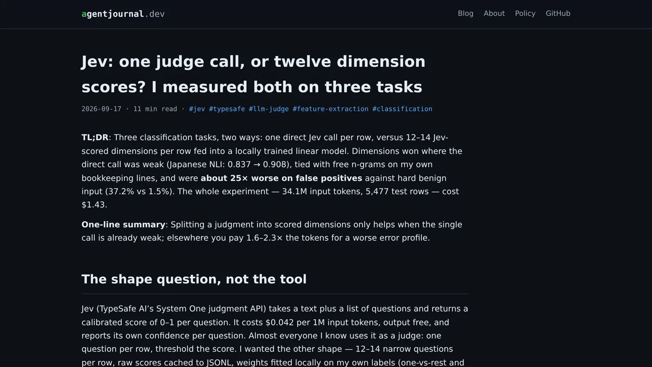 Source screenshot of One judge call vs twelve dimension scores