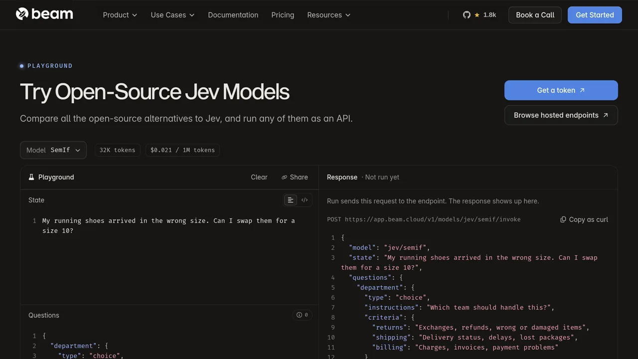 Source screenshot of Open Jev Playground