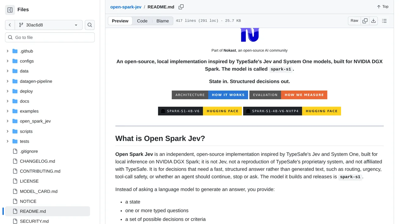 Source screenshot of open-spark-jev