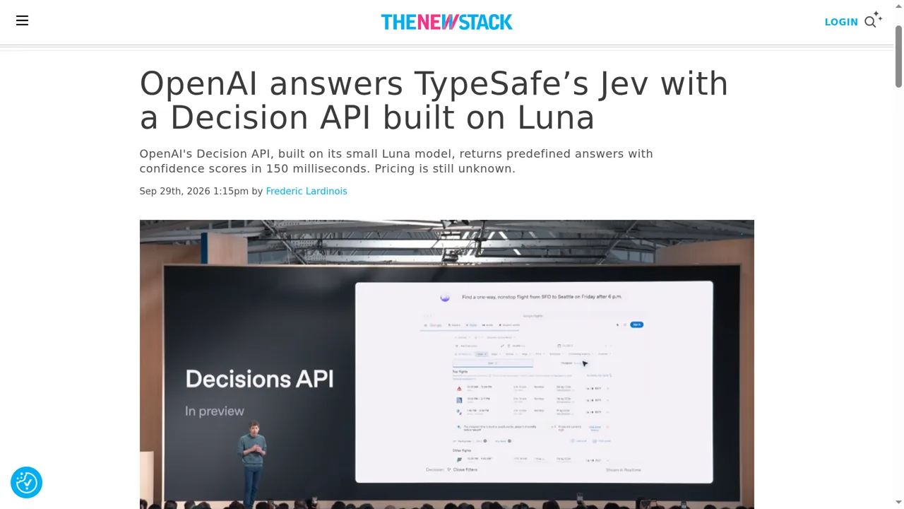Source screenshot of OpenAI answers TypeSafe’s Jev with a Decision API built on Luna