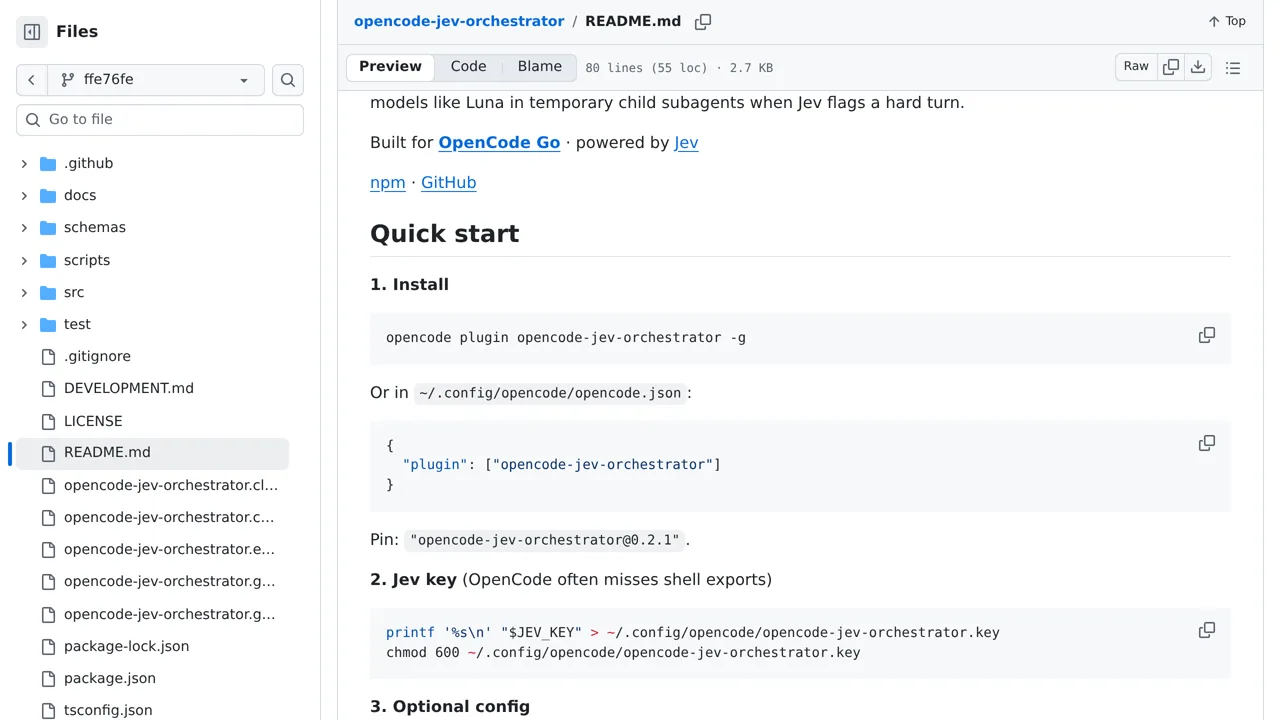 Source screenshot of opencode-jev-orchestrator